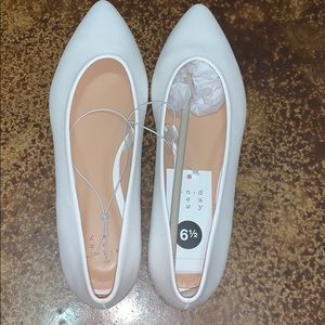 A New Day bright white flats NWT